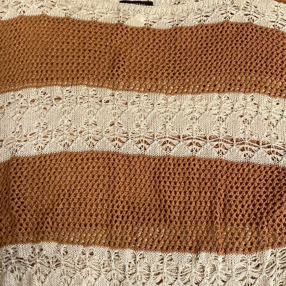 Kerisma Lightweight camel Creme open Knit Sweater Kimono Oversized sleeve M/L - Picture 4 of 9